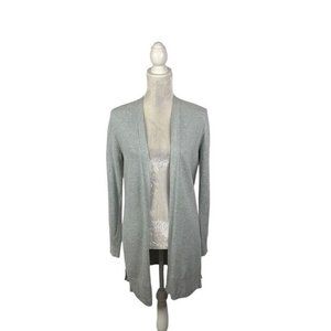 GAP Grey Cotton Open Front Long Cardigan Sweater Duster Neutral Staple S